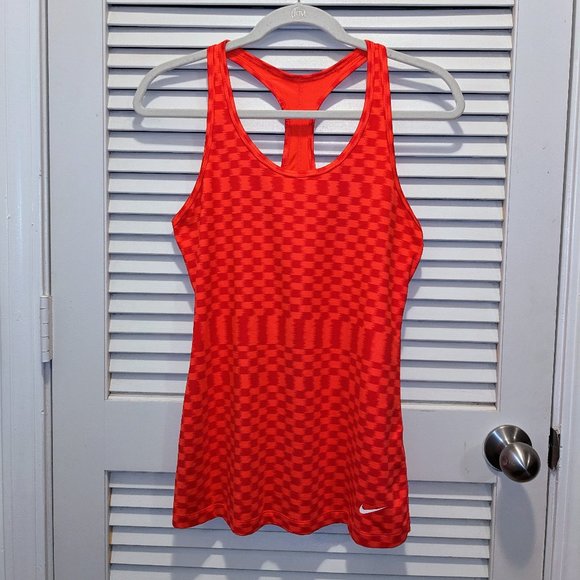 Nike Tops - Nike 613623 Women's Dri Fit Ikat G87 Slim Fit Racerback Tank Top Crimson Medium